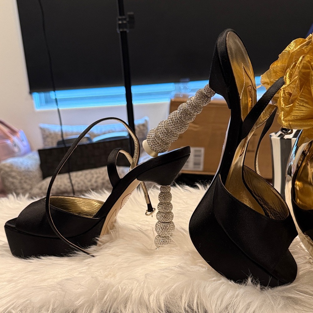 SOPHIA WEBSTER NATALIA DISCO RHINESTONE PLATFORM SANDALS SIZE 8.5 HTF